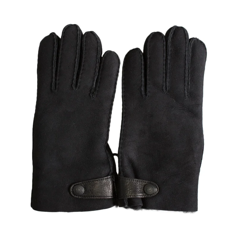 Men's adjustable - fit winter boots with lacing systems for custom comfortUGG Sheepskin Side Tab Black Gloves - Men's