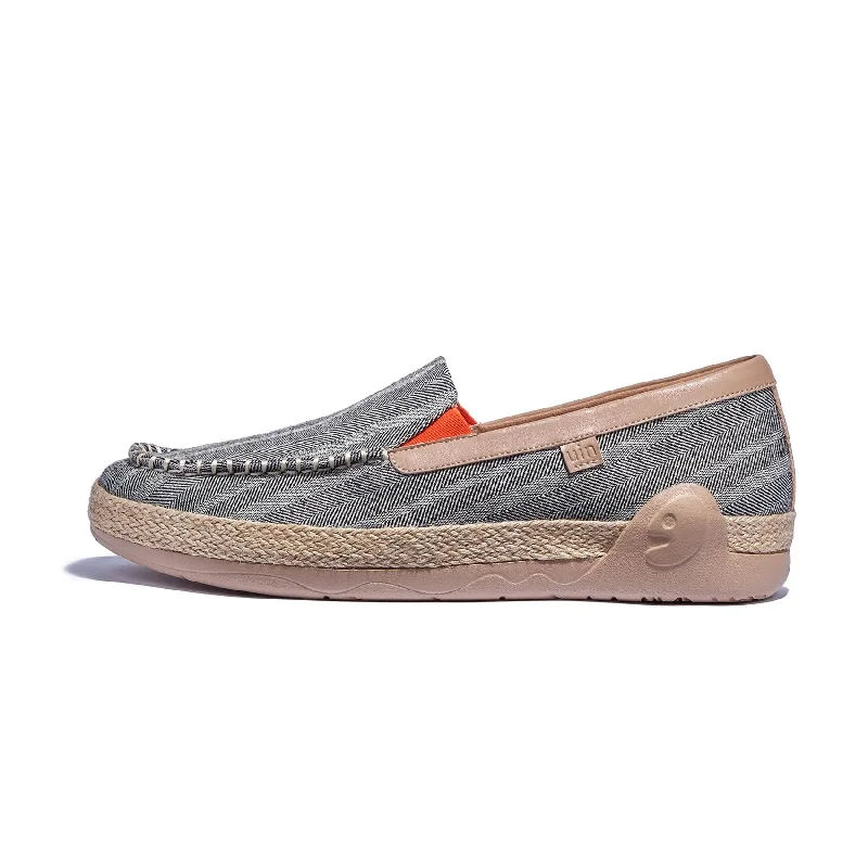 Men's leather espadrilles with a rubber - jute hybrid soleGalaxy Grey Marbella V Men