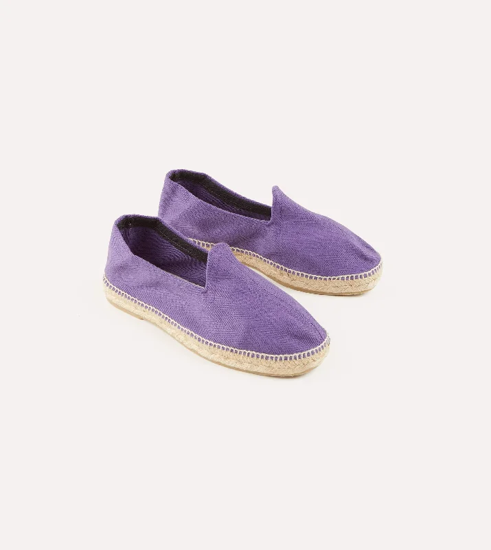 Men's leather espadrilles with a rubber - jute hybrid solePurple Herringbone Cotton Espadrilles