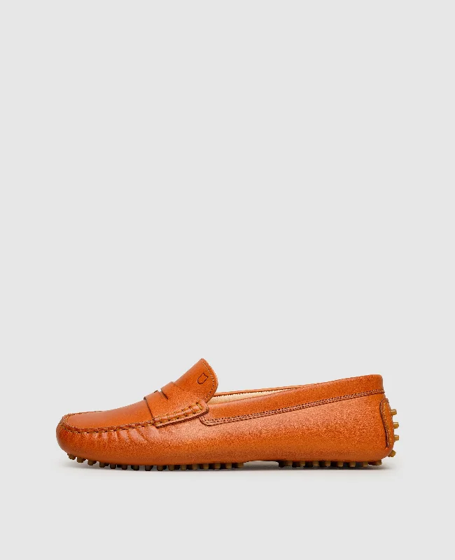 Men's boat shoes with a rubber outsole for durabilitySasha MK - Cognac